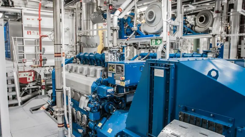 One of the four dual-fuel Wartsila prime movers in 'Armand-Imbeau II'.(credit: Davie Shipbuilding)