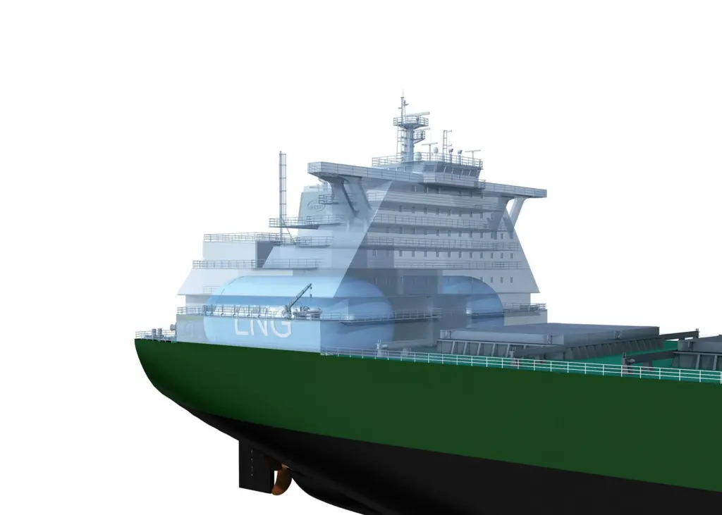 The 210,000 dwt LNG-fuelled bulk carrier Newcastlemax design from phase 1a was well received Photo: DNV GL