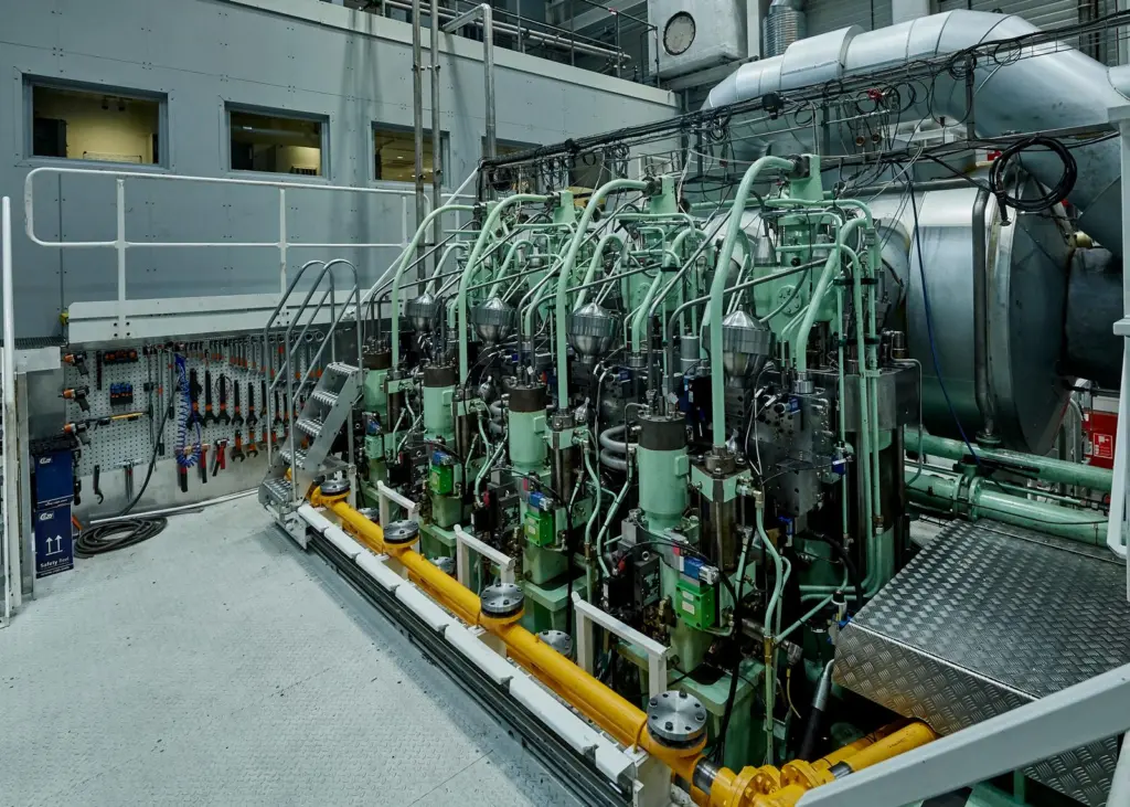 MAN's reseaerch engine in Copenhagen equipped for testing LPG operation (credit: MAN Energy Solutions)