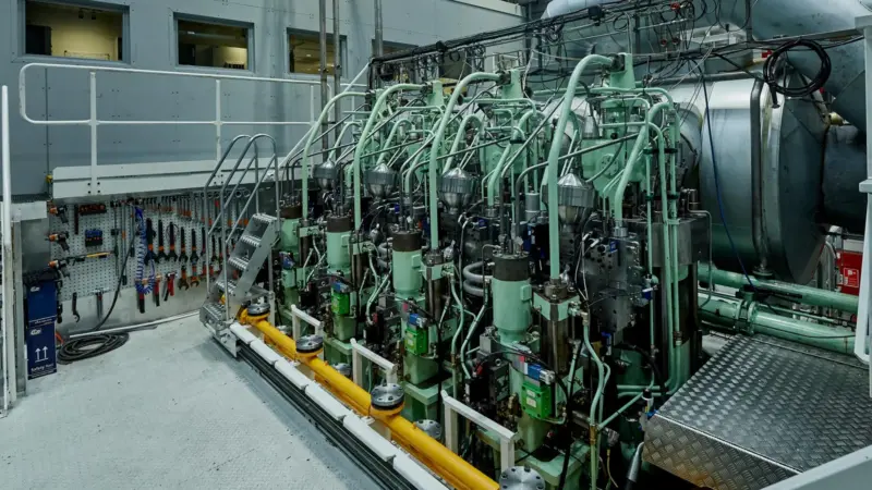 MAN's reseaerch engine in Copenhagen equipped for testing LPG operation (credit: MAN Energy Solutions)