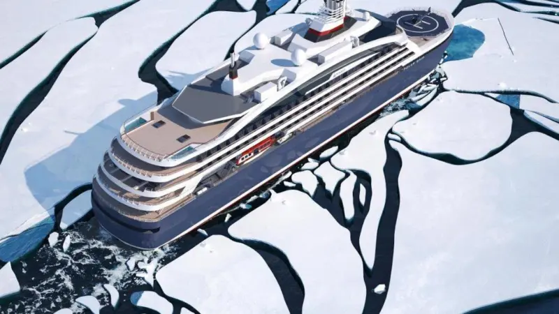 A first cruise reference for Wärtsilä 31 engines. on Ponant's forthcoming LNG-fuelled expedition cruise ship (credit: Ponant)