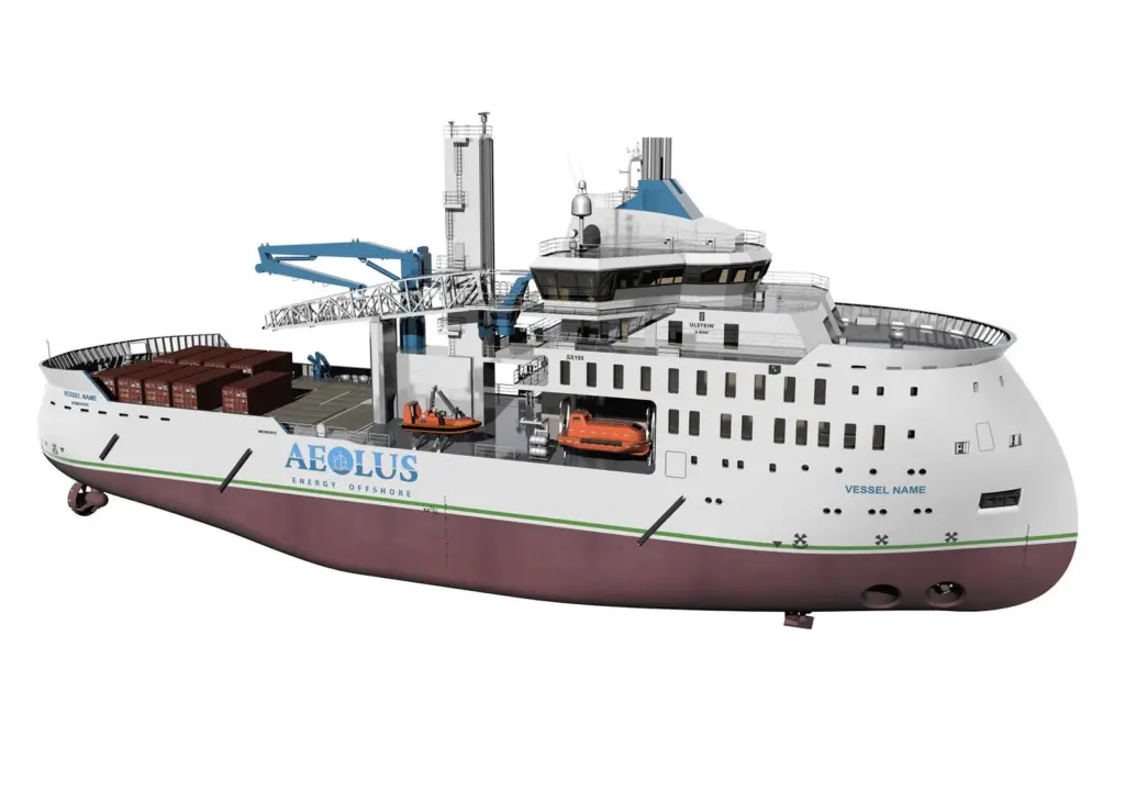 Aeolus Energy is building a Jones Act windfarm vessel fleet, starting with an Ulstein-designed SOV (credit: Ulstein)