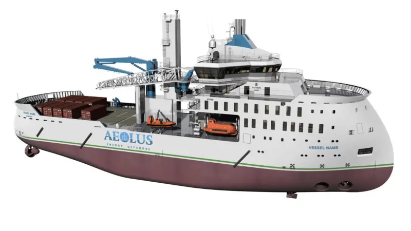 Aeolus Energy is building a Jones Act windfarm vessel fleet, starting with an Ulstein-designed SOV (credit: Ulstein)