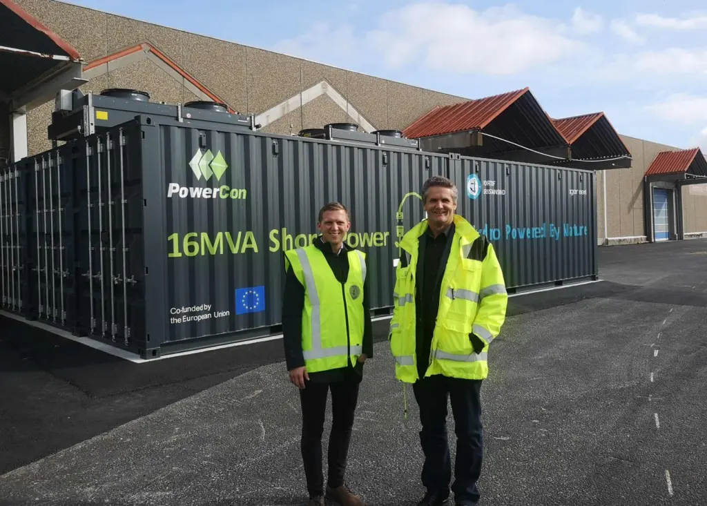 Power ashored: Mathias Bernander, chief marketing officer (left) and Trond Sikveland, real estate manager, Port of Kristiansand