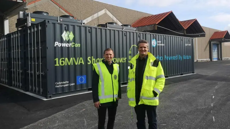 Power ashored: Mathias Bernander, chief marketing officer (left) and Trond Sikveland, real estate manager, Port of Kristiansand