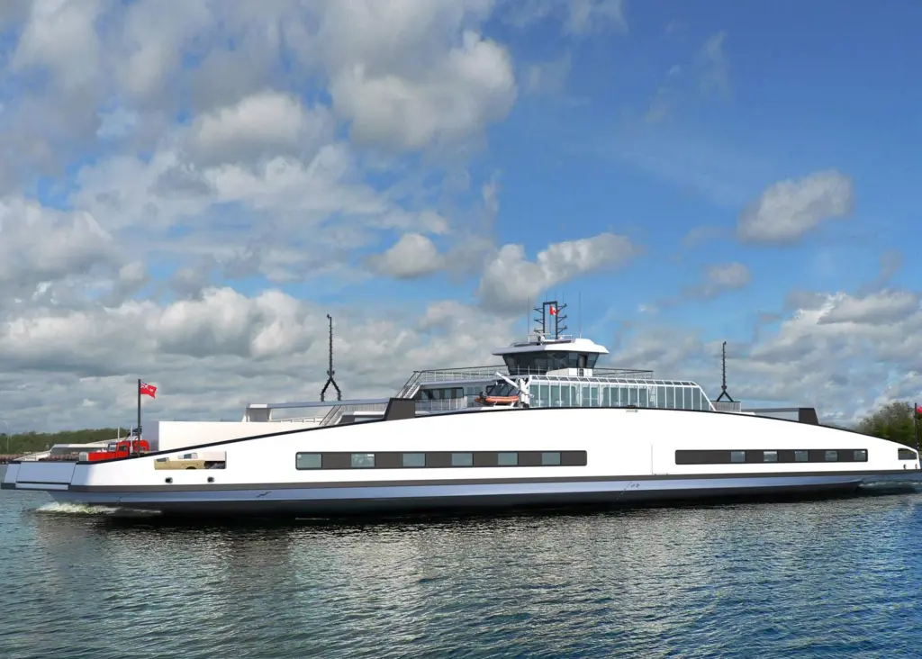 'Amherst Island' and 'Wolfe Island' (pictured) will be propelled by four Schottel Twin Propellers Photo: Damen