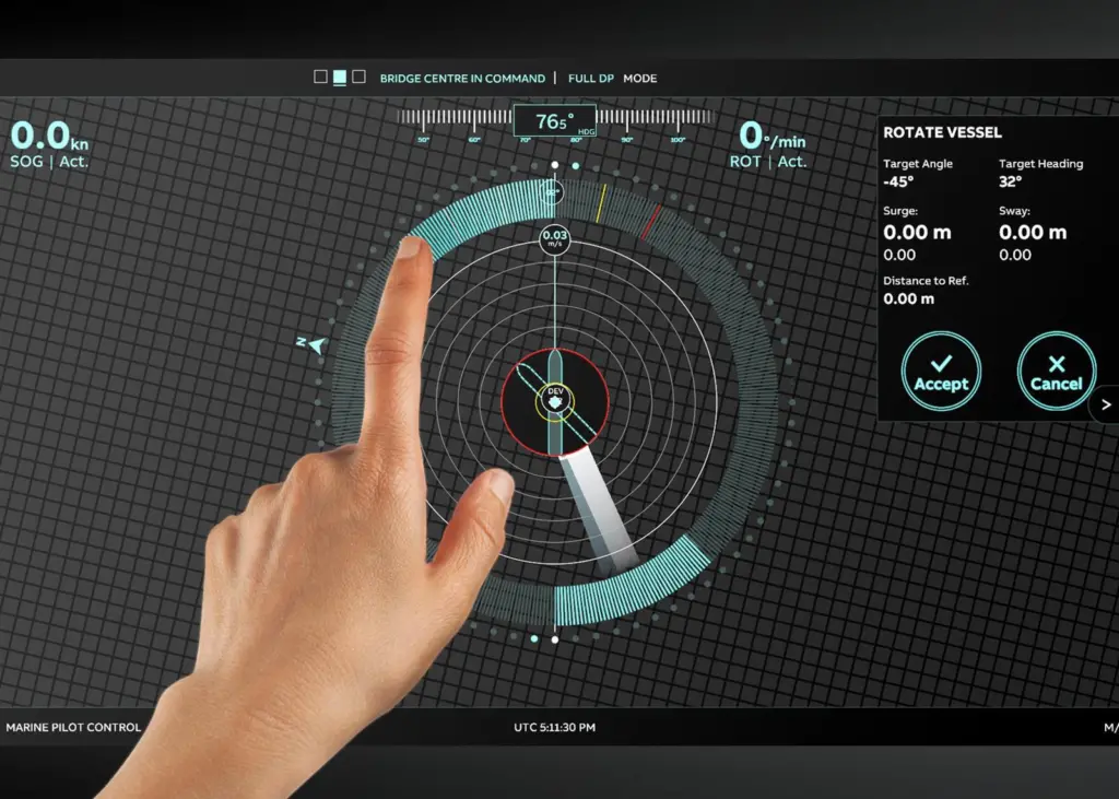 Simplifying ship control and remote situational awareness are key steps towards the unmanned bridge (credit: ABB)