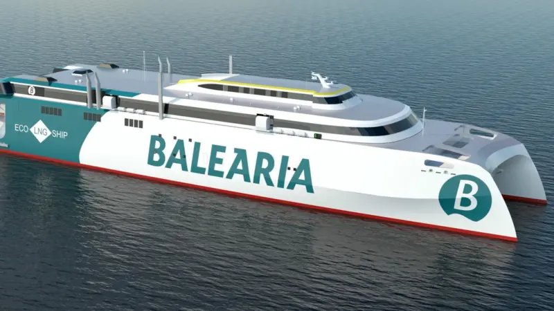 Baleària’s new high-speed catamaran will apparently be the largest such vessel to operate on LNG Photo: Baleària