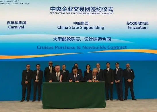Carnival Corp, CSSC and Fincantieri sign an agreement to build two cruiseships in China for a new Chinese cruise brand (credit: Fincantieri)