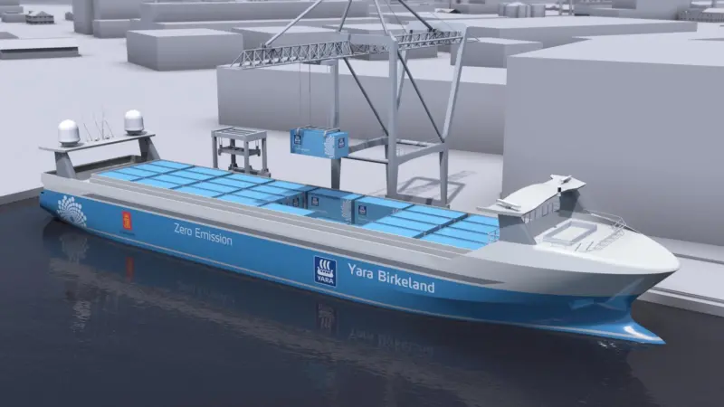 The first project to be jointly executed will be 'Yara Birkeland', the world’s first autonomous and electric container vessel Photo: Yara