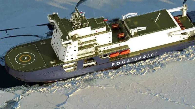 A powerful, dual-fuel icebreaker class is planned for Russia’s Northern Sea Route (credt: Aker Arctic Technology)
