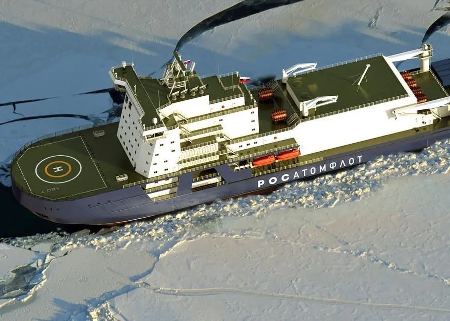 A powerful, dual-fuel icebreaker class is planned for Russia’s Northern Sea Route (credt: Aker Arctic Technology)
