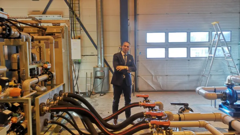 Roy Langseth, CEO of TeamTec owner IMS Group, with the Oceansaver BWTS