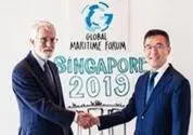 Andrew Tan, CEO of Maritime and Port Authority of Singapore and Peter Stoke, chairman of Global Maritime Forum Photo: Global Maritime Forum