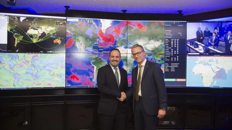 Socrates Theodosiou (left), co-CEO of Tototheo Maritime and Mark O’Neil, President of Columbia Shipmanagement