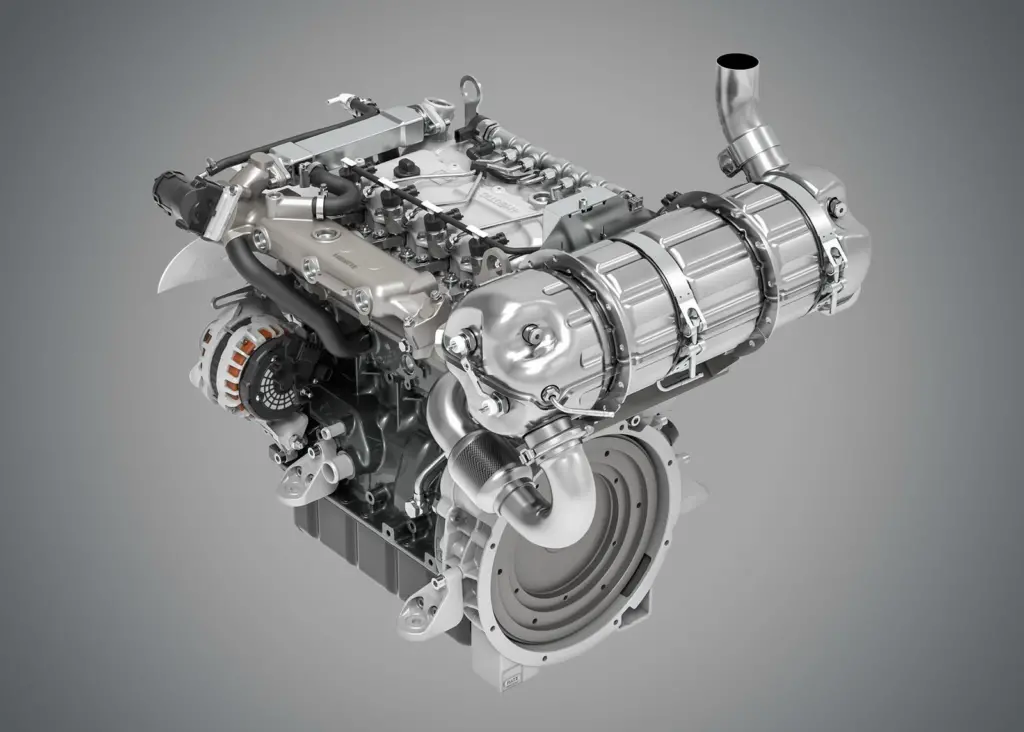 Hatz's liquid-cooled 4H50TICD, one of a range of engines to recently receive EU Stage V certification Photo: Hatz