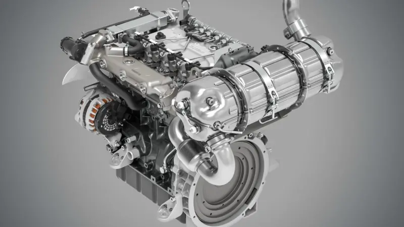 Hatz's liquid-cooled 4H50TICD, one of a range of engines to recently receive EU Stage V certification Photo: Hatz