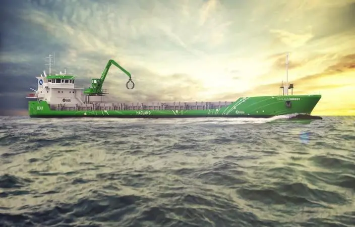 An impression of how the ‘Hagland Captain’ will look after the retrofit of a Wärtsilä hybrid propulsion solution. Image: Hagland Shipping AS