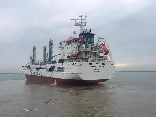 Orange Spirit, first of Chinese-built 312,000ft3-capacity freezer class. (photo: courtesy of Seatrade)
