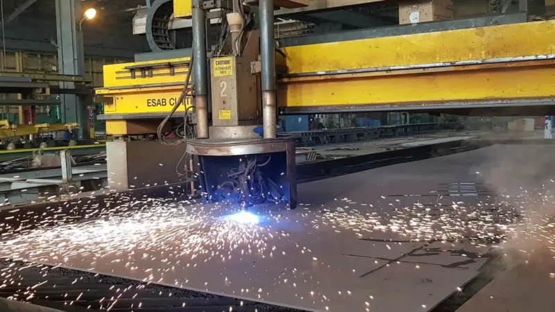 The first steel has been cut for Nexans' cable laying vessel 'Aurora' Photo: Nexan