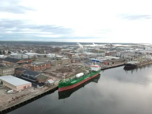 Thun Eos on a recent port call in Fredrikstad, southern Norway (photo credit: Thun Tankers/Port of Fredrikstad).