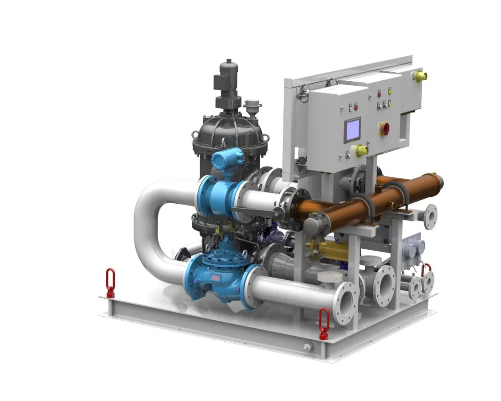 A skid-mounted example of Optimarin's UV OBS ballast water treatment system