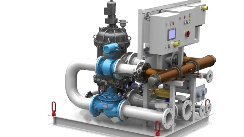 A skid-mounted example of Optimarin's UV OBS ballast water treatment system