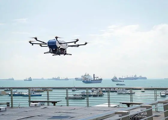Wilhelmsen has deployed drone technology from shore to ship Photo: Wilhelmsen Ships Service