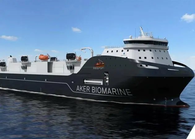 The advanced Aker BioMarine support vessel is designed for operation in Antarctic waters