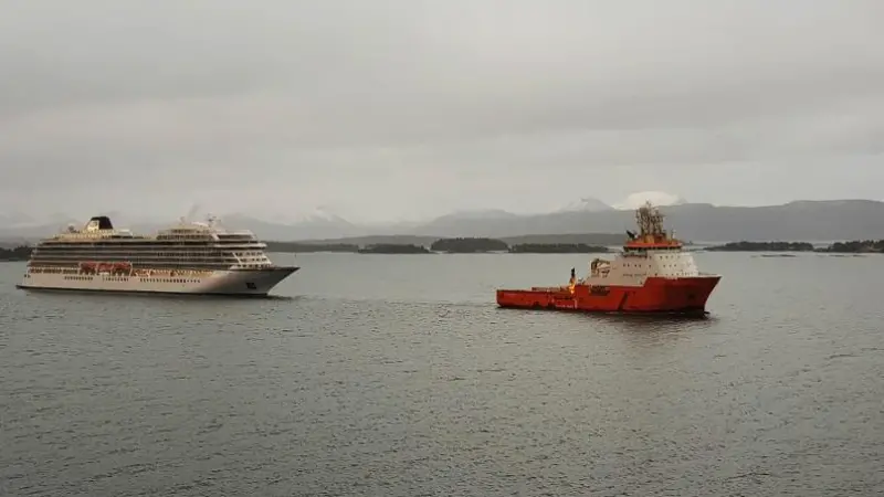 Repairs on the Viking Sky at Kristiansund are expected to begin in the coming days (credit: Erik Johan Landa, NMA)