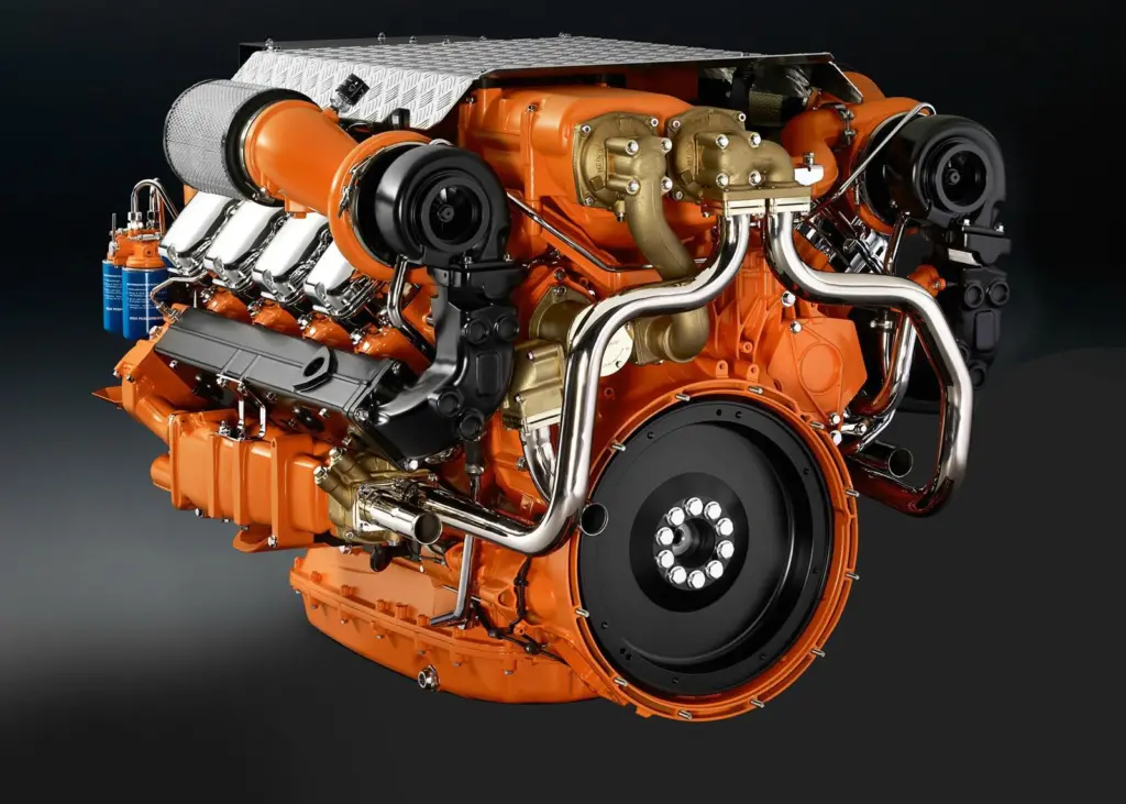 The Scania V8 DI16M IMO Tier III-compliant diesel engine is also available in a genset variant (credit: Scania)