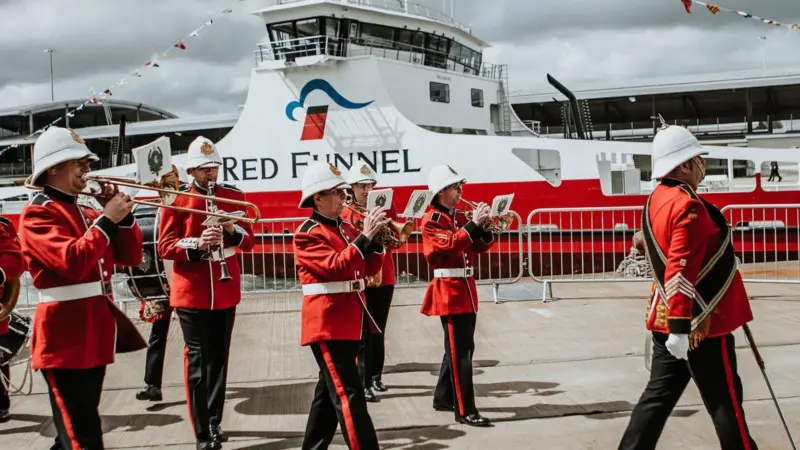 The naming ceremony for Red Funnel's first freight ferry was held at Southampton docks Photo: Red Funnel Ferries