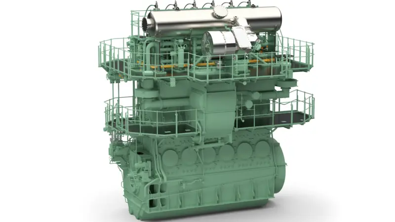 WinGD is introducing a two-ring pack type on its X52, X92DF and X72B two-stroke engine types. (Credit: WinGD)