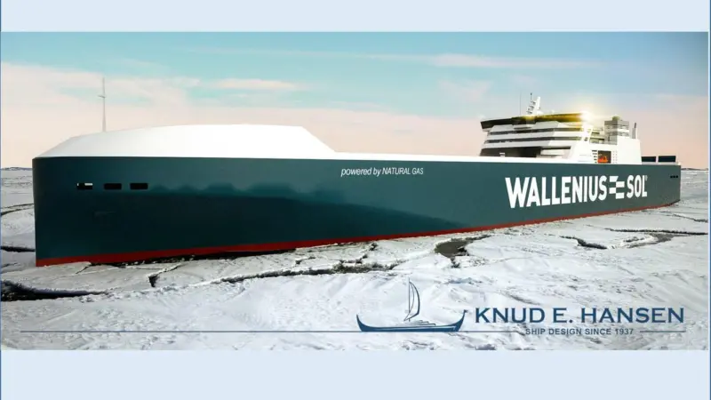The new LNG-powered Mega RoRo, designed by KNUD E HANSEN Photo: KNUD E HANSEN