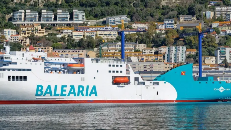Gibdock has converted the 'Napoles' to run on LNG fuel Photo: Gibdock