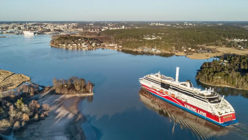 Norsepower Rotor Sail installed on board the 'Viking Grace' Photo: Norsepower Oy