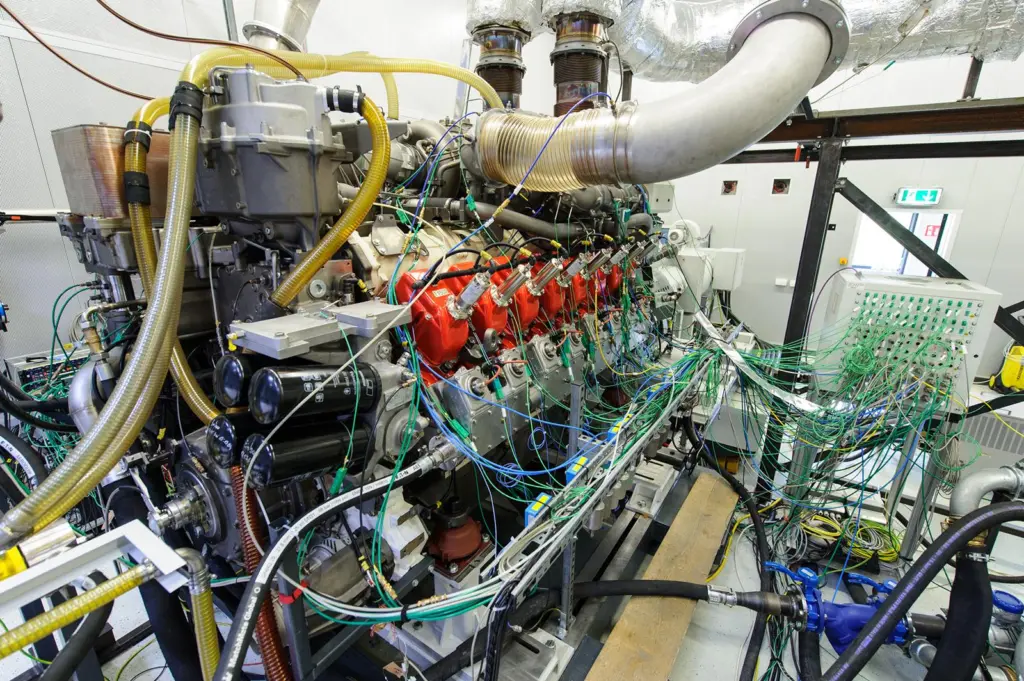 The new MTU gas engine on the test bench (Copyright: Rolls Royce Power Systems)