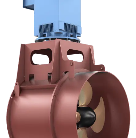 The new TTC is available in two basic sizes, covering four propeller diameters and power outputs ranging from 1000kW to 5000kW.