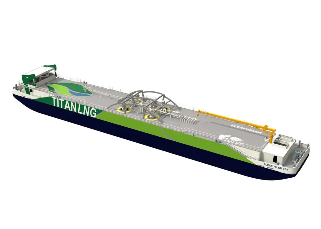 The FlexFueler001 has delivered LNG to Norlines Photo: Titan LNG