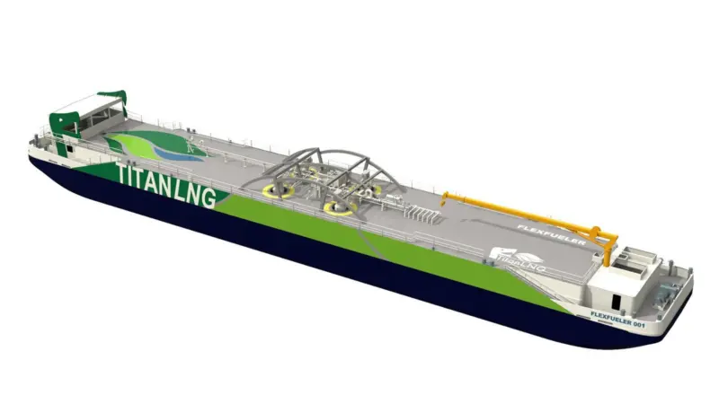 The FlexFueler001 has delivered LNG to Norlines Photo: Titan LNG