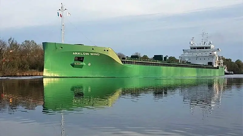 Arklow Shipping’s latest fleet addition is a 16,800dwt bulker built on the River Ems in Germany. (Credit: Nicolas Guerin/MarineTraffic).