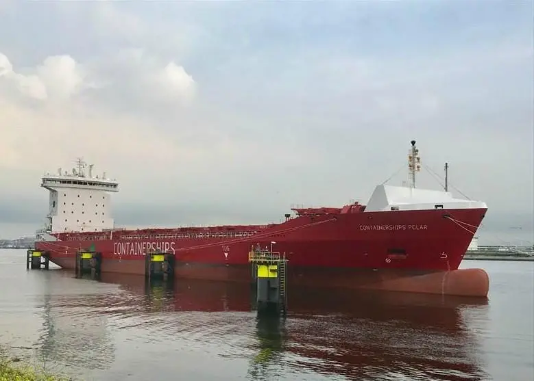 CMA CGM plans to introduce 20 LNG-fuelled vessels into service by 2022, including the Containerships Polar. (Image copyright: Marinetraffic.com/Frank Behling)