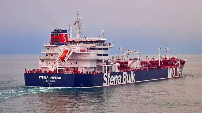The Swedish-owned, British-registered Stena Impero is reported to have been diverted from its course in the Strait of Hormuz on 19 July 2019.