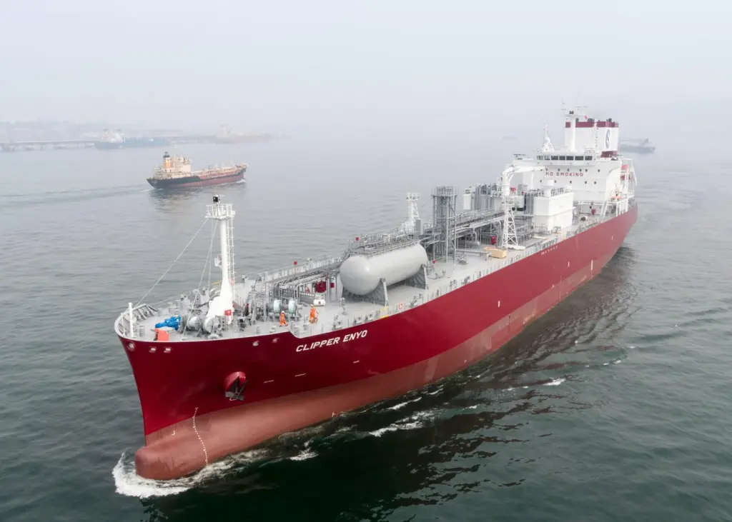 The Clipper Enyo, one of Solvang's four new HFO-fuelled Tier III compliant ethylene carriers. (Credit: Solvang)