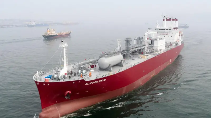 The Clipper Enyo, one of Solvang's four new HFO-fuelled Tier III compliant ethylene carriers. (Credit: Solvang)