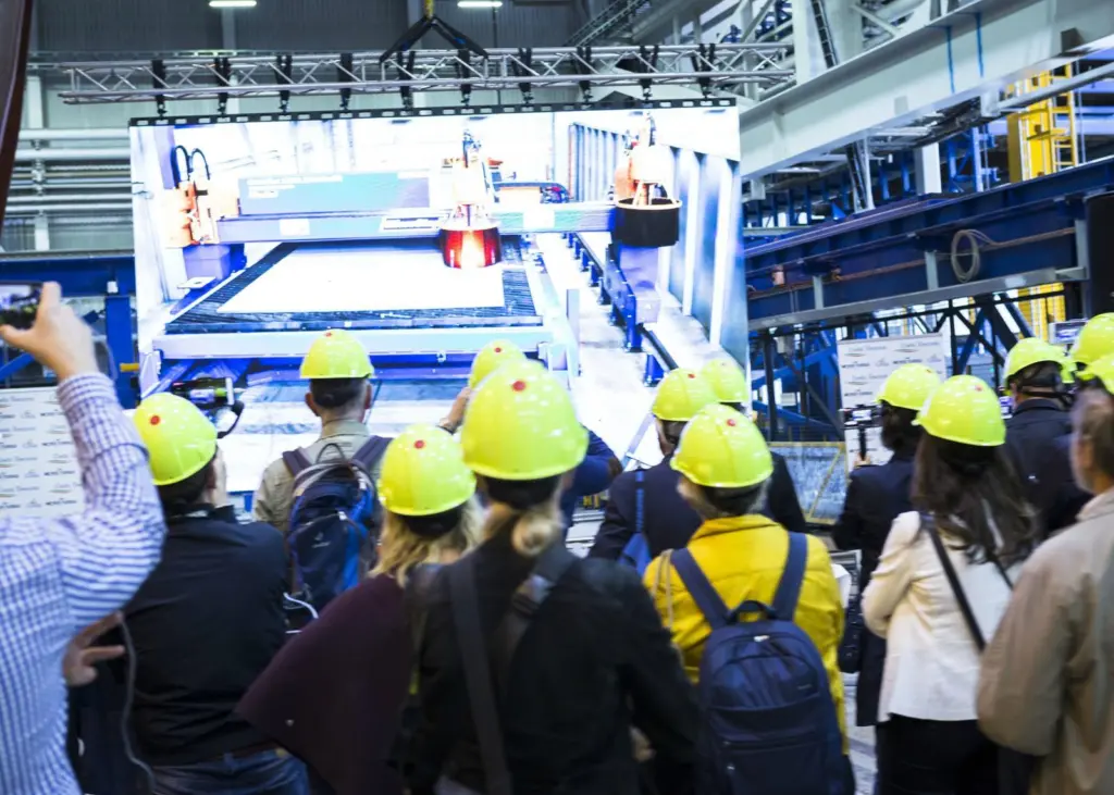 The steel cutting ceremony for the 'Costa Toscana' Photo: Meyer Turku