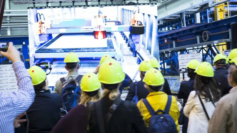 The steel cutting ceremony for the 'Costa Toscana' Photo: Meyer Turku