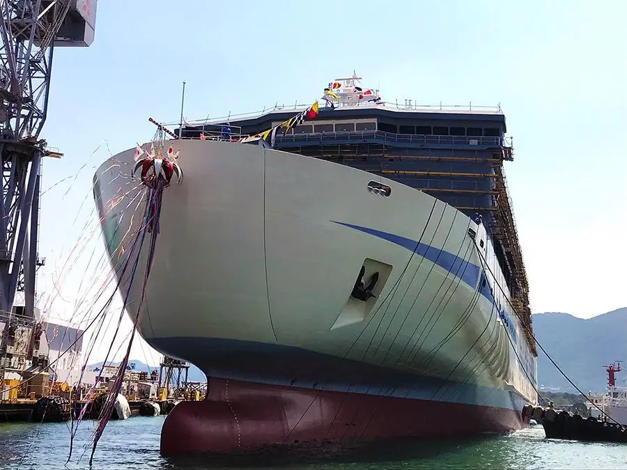 Settsu, launched on August 2, is set to boost Japan’s long-haul coastal ferry fleet (photo credit: MHI).