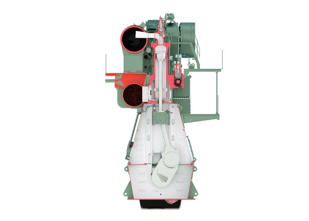 MAN has upgraded its popular S46ME-B engine (illustrated) as the S46ME-C.