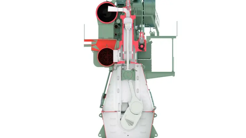 MAN has upgraded its popular S46ME-B engine (illustrated) as the S46ME-C.